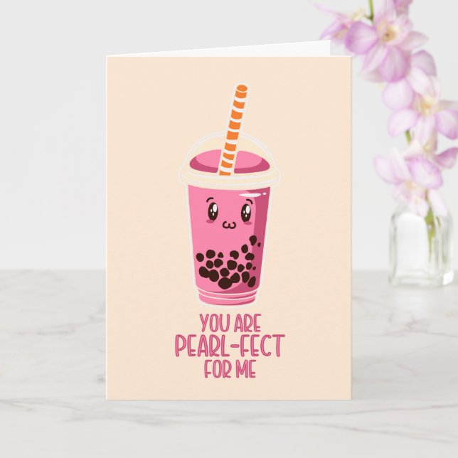 Carte Parfait pour moi boisson de thé aux perles de boba (Orchidée)
