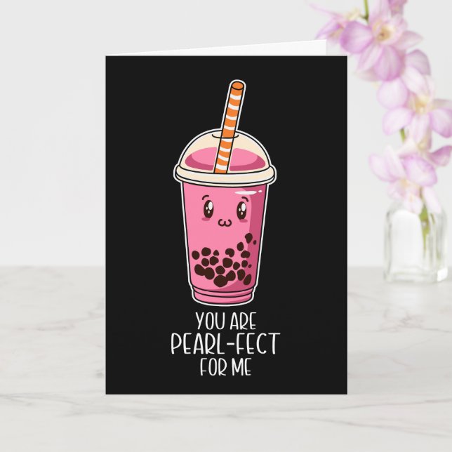 Carte Parfait pour moi boisson de thé aux perles de boba (Orchidée)