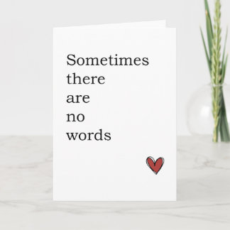 Carte parfois il n'y a pas de mots, de sympathie