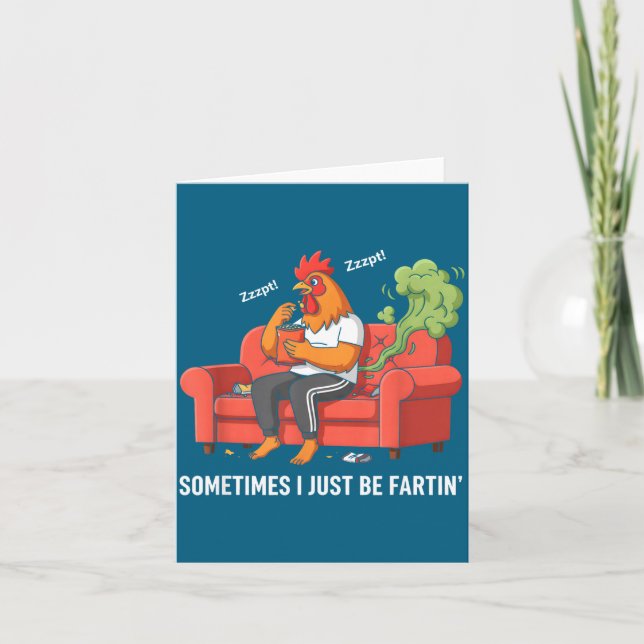 Carte Parfois, je porte juste un Tee Fart drôle Création (Devant)