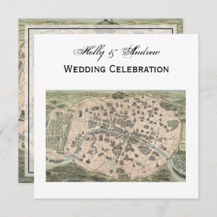 Carte Paris antique, do-it-yourself BG SQ Mariage