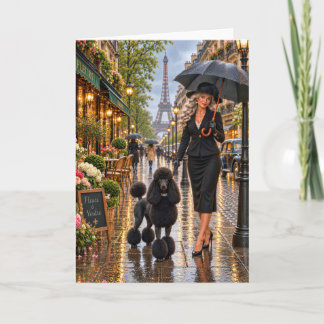 Carte Paris au printemps Caniche standard