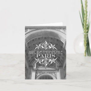 Carte Paris Black and White Travel Notecard Arc Triomphe
