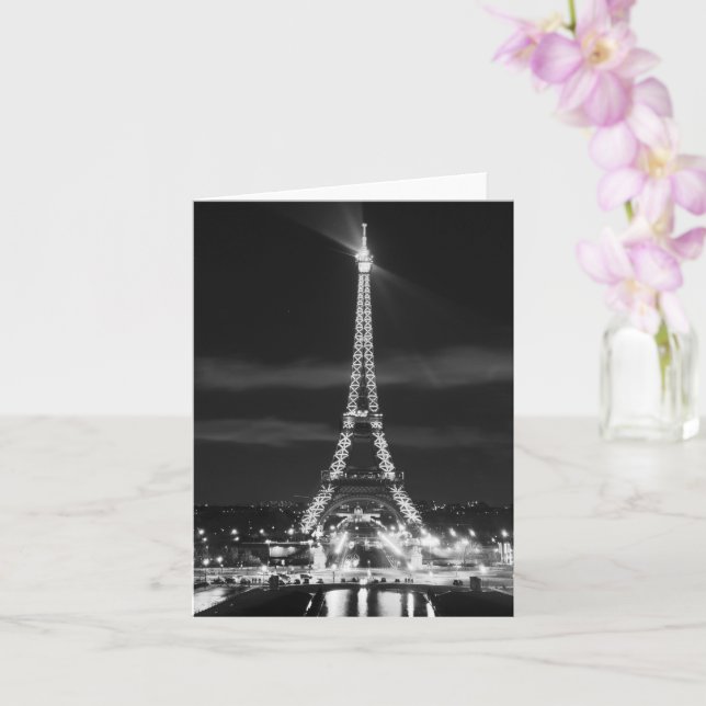 Carte PARIS France TOUR EIFFEL Ville Lumière Note Card (Orchidée)