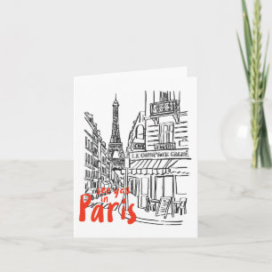 Carte Paris Street Sketch Art