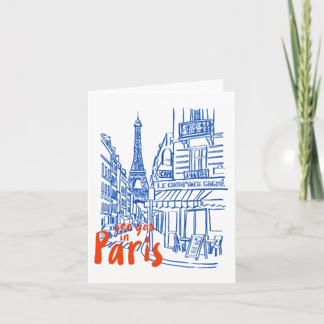 Carte Paris Street Sketch Art (Devant)