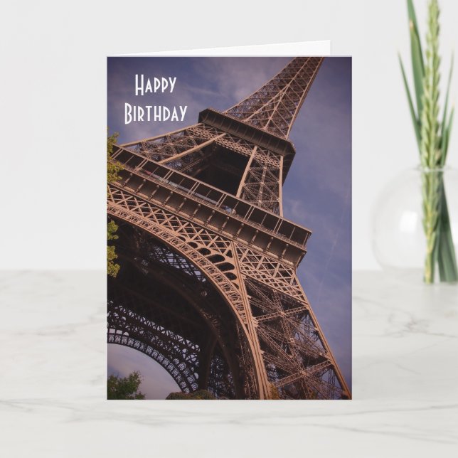 Carte Paris Tour Eiffel Photo d'anniversaire (Devant)
