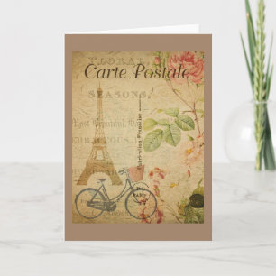 Carte Parisien vintage Avec Tour Eifel