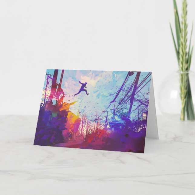 Carte Parkour Urban Free Running Greeting Card - Blank (Devant)