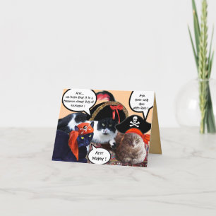 CARTE PARLER DE CHATS DE PIRATES, PIRATES ANCIENNES CART