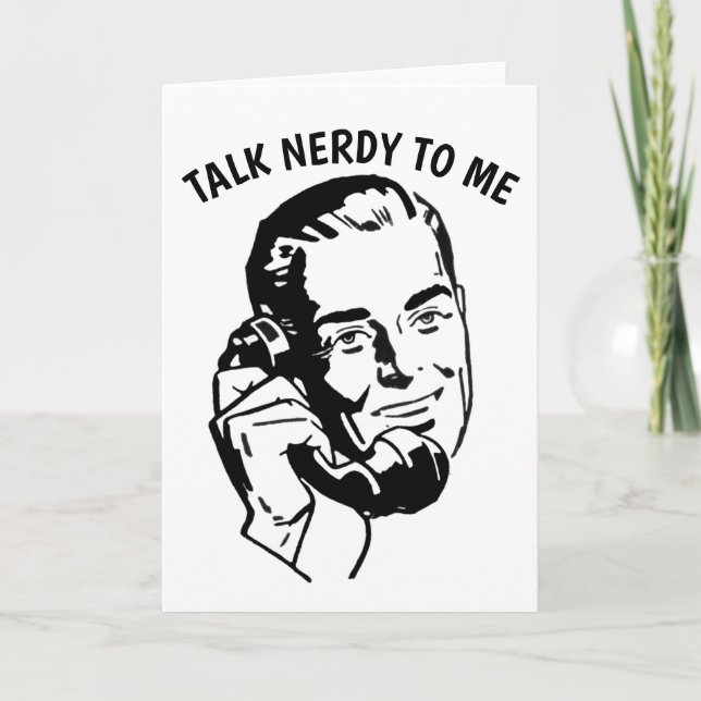 Carte PARLEZ NERDY À MOI, RETRO MAN Greeting Cards (Devant)