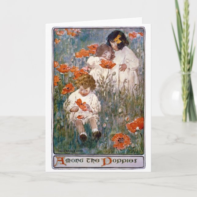 Carte Parmi les coquelicots, Jessie Willcox Smith (Devant)