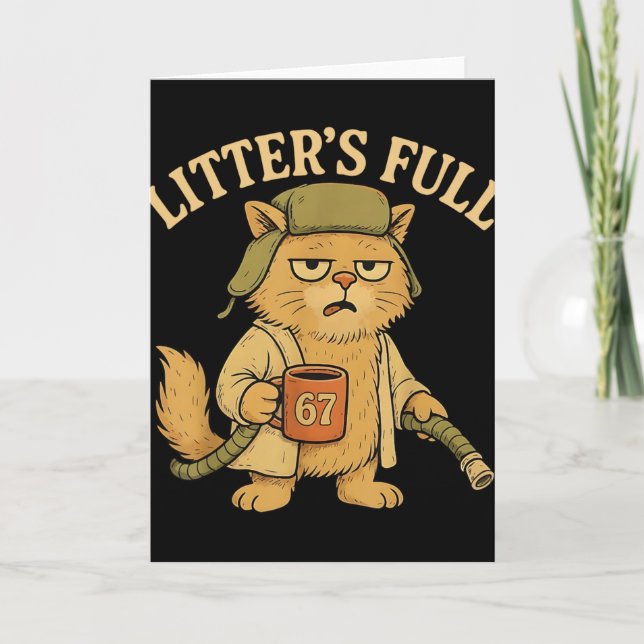 Carte Parodie de chat complet de Funny Litter 67 Six Sev (Devant)