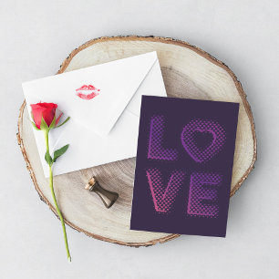 Carte Parole d'amour aux formes du coeur.