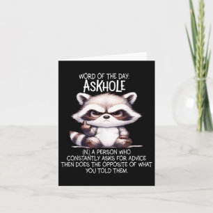 Carte Parole Du Jour Askhole Une Personne Qui Constammen