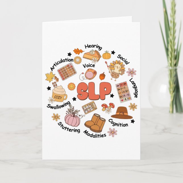 Carte Parole Langue Pathologiste Sld'automne Thanksgivin (Devant)