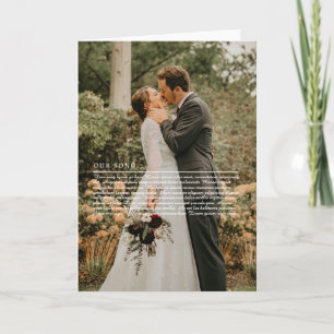 Carte Paroles de notre chanson Mariage Anniversaire