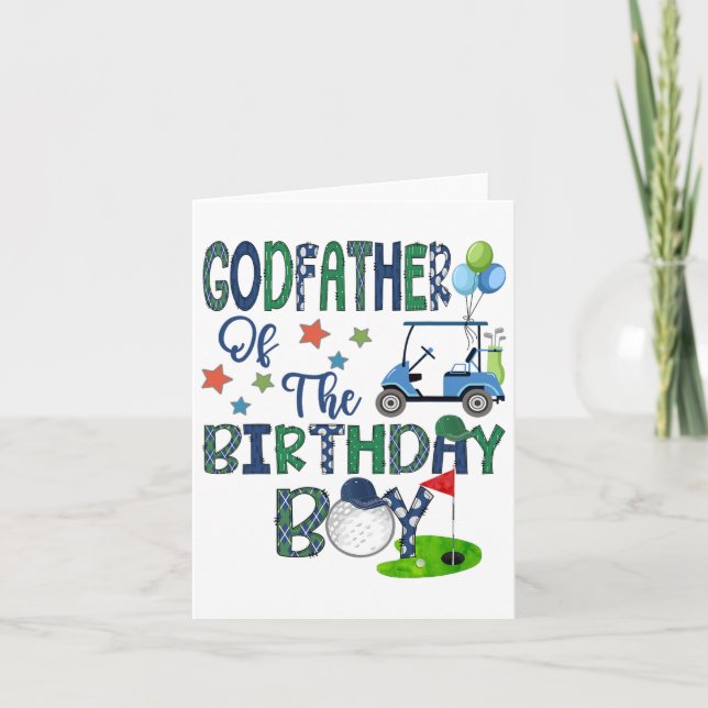 Carte Parrain De L'Anniversaire Garçon Trou Dans Un Lov  (Devant)
