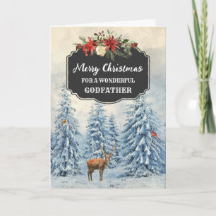 Carte Parrain Russe Forêt Joyeux Noël