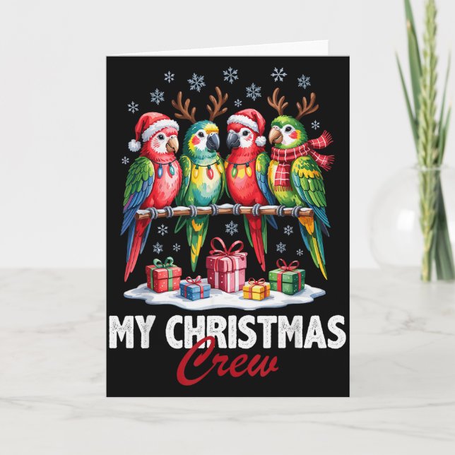 Carte Parrot Christmas Crew Cute Bird Lovers Funny Holid (Devant)