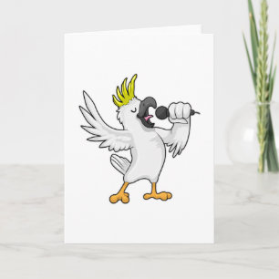 Carte Parrot en chanteur avec microphone