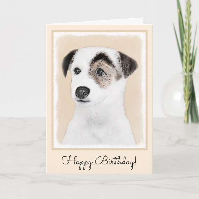 Carte Parson Jack Russell Terrier Peinture - Chien Art (Devant)