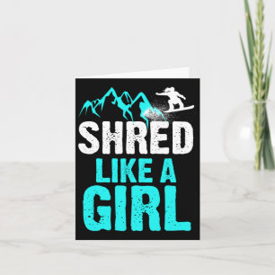 Carte Partagé Comme Une Fille Snowboard Enfants Cadeau 1