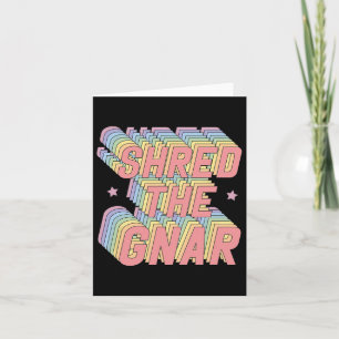 Carte Partager Le Gnar Snowboard Surf Rainbow Pastel