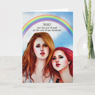 Carte Partenaire Anny Lesbian Couple Pot Gold Rainbow
