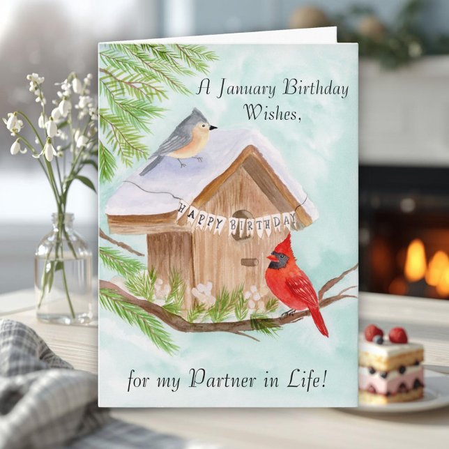 Carte Partenaire de vie Joyeux anniversaire de janvier O (Créateur téléchargé)