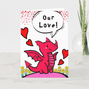 Carte Partenaire Valentine Funny Just Wing It Red Dragon