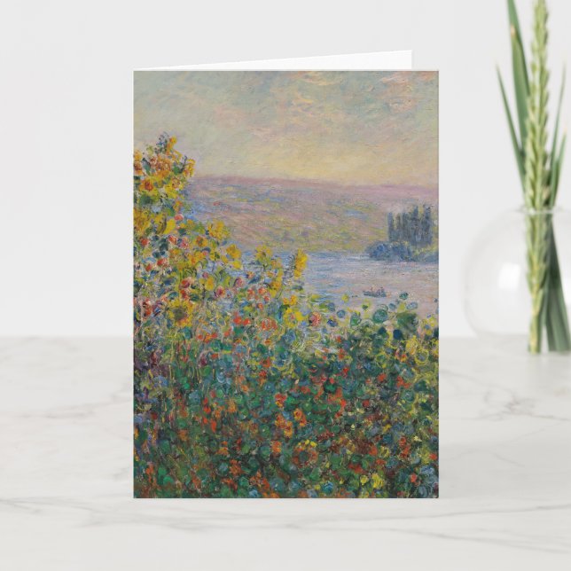 Carte Parterres de fleurs à Vétheuil, paysage impression (Devant)