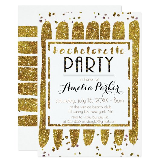 Carte Partie éclatante de Bachelorette d'or fascinant