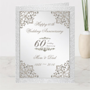 Carte Parties scintillant 60e anniversaire de Mariage di