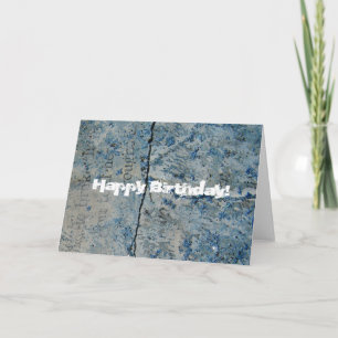 Carte Parties scintillant Bleue Papier Vintage, Joyeux A
