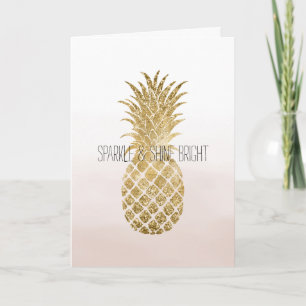 Carte Parties scintillant Crème de Pêche Glitzy ananas S