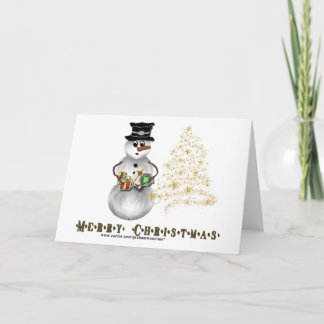 Carte Parties scintillant de neige Gold N