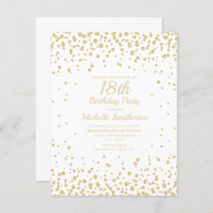 Carte Parties scintillant Diamond Or Blanc 18e anniversa