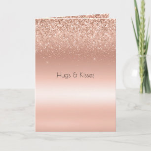 Carte Parties scintillant d'or rose blanche étincelante