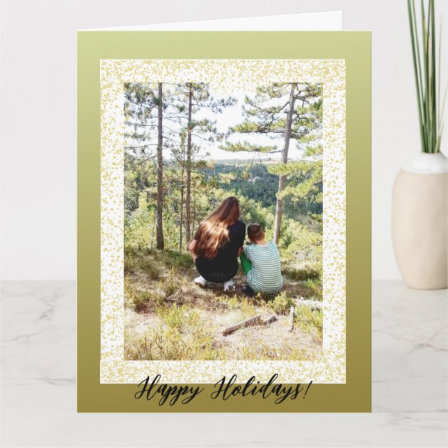 Carte Parties scintillant encadrée une photo Joyeux vaca (Devant)