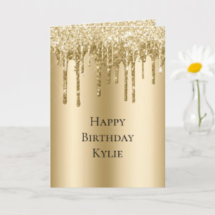 Carte Parties scintillant Glitzy Gold Sparkle Drithday