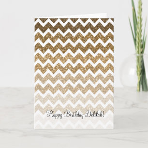 Carte Parties scintillant Gold Faux Chevron Ombre