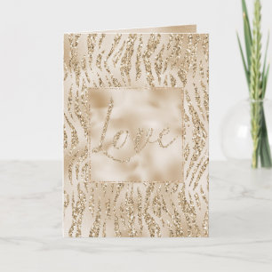 Carte Parties scintillant Gold Luxe Zebra Print Love
