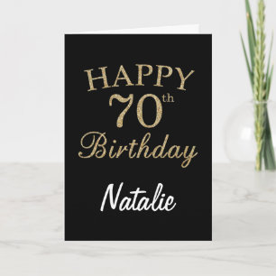 Carte Parties scintillant Noir et Or 70e Anniversaire Ca