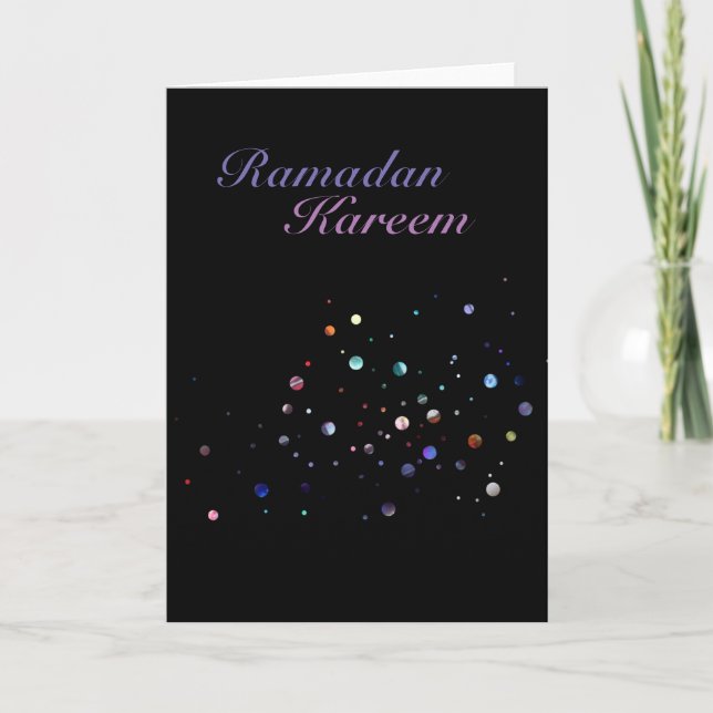 Carte Parties scintillant Ramadan Kareem (Devant)