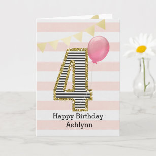 Cartes Fille 4 Ans D Anniversaire Zazzle Fr