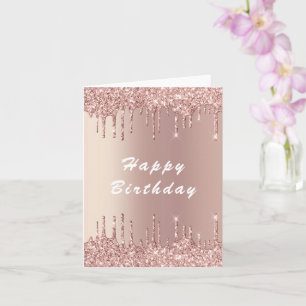 Carte Parties scintillant rose Gold Blush Drivers Birthd