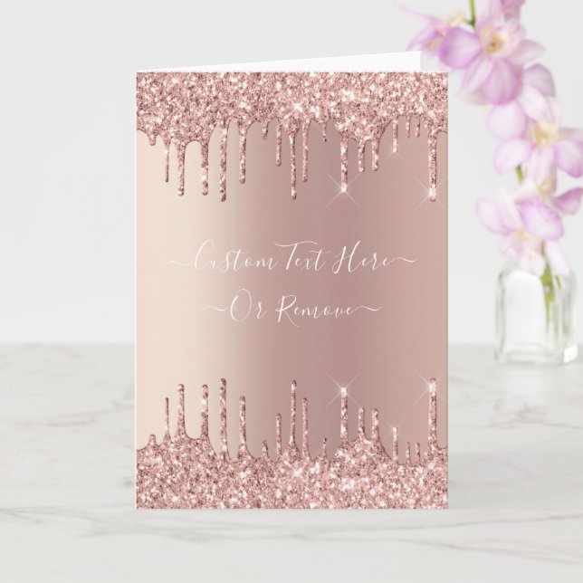 Carte Parties scintillant rose Gold Blush Éclats Texte p (Orchidée)