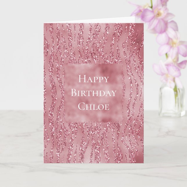 Carte Parties scintillant rose rose Zebra Animal (Orchidée)