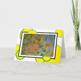 Carte "Parties scintillant tournesol"